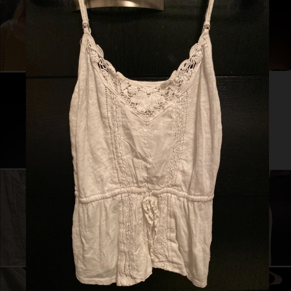 Crocheted Cinched Waist Tank Top